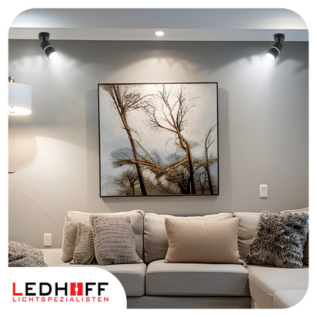 Kinkiet sufitowy pojedynczy SPOT GU10 czarny srebrny