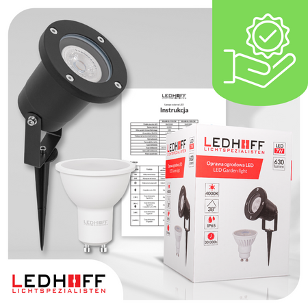 Lampa ogrodowa LED stojąca słupek wbijany + żarówka 7W