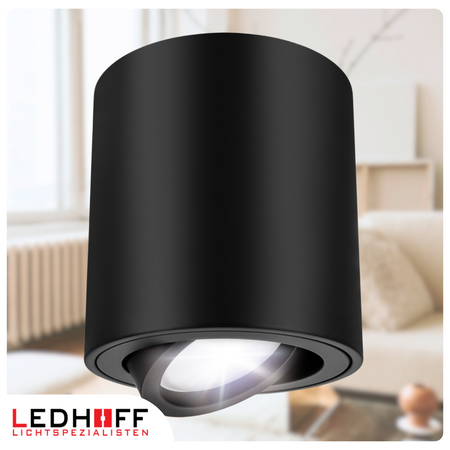 Oprawa sufitowa natynkowa Tuba GU10 okrągła czarna