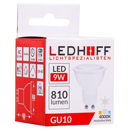 Żarówka LED GU10 9W 810lm naturalna biała