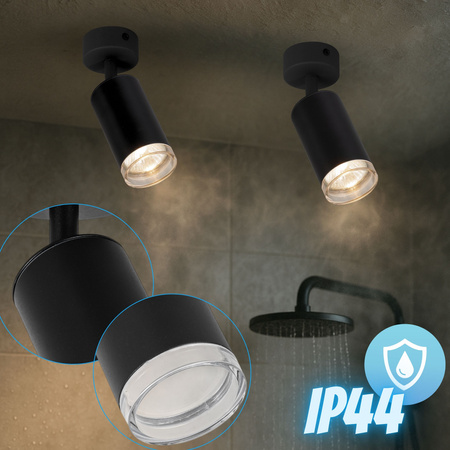 Kinkiet sufitowy pojedynczy SPOT GU10 czarny wodoodporny