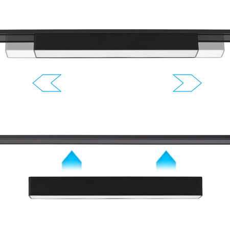 Lampa liniowa LED reflektor do szyny magnetycznej 12W CZARNA 4000K oprawa