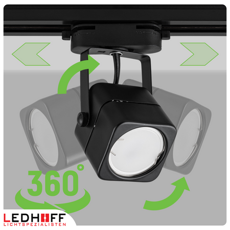 Reflektor szynowy czarny GU10 lampa na szynoprzewód