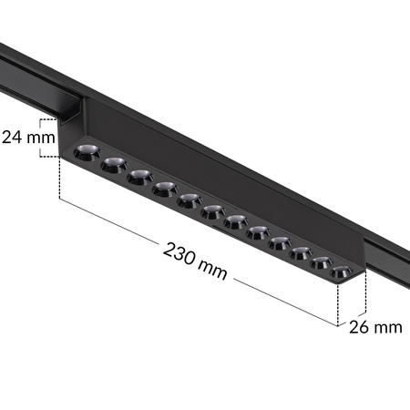 Oświetlenie szynowe magnetyczne ZESTAW listwa 1m + 2x lampa LED