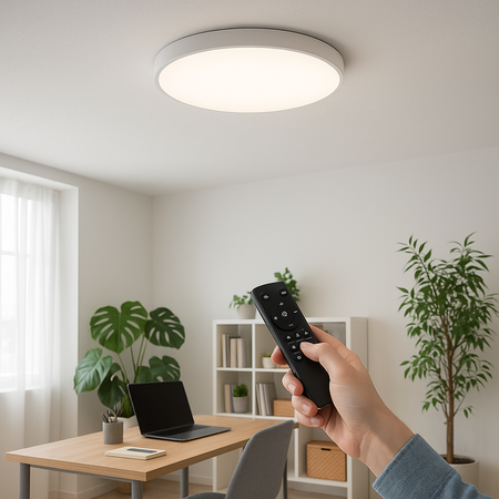 Plafon LED z pilotem Lampa sufitowa biała ściemniana 3 barwy światła 60cm