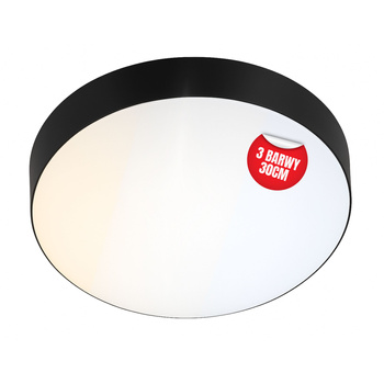 Plafon sufitowy LED okrągły czarny Lampa sufitowa 3 barwy światła 30cm IP54