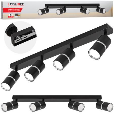 Kinkiet sufitowy Lampa poczwórna SPOT GU10 czarna srebrna