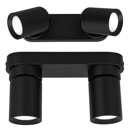 Kinkiet sufitowy podwójny Spot GU10 czarny