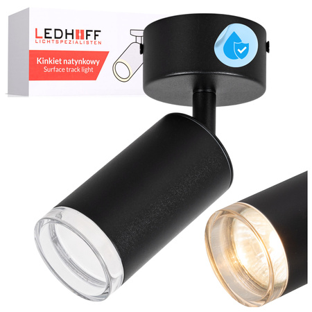 Kinkiet sufitowy pojedynczy SPOT GU10 czarny wodoodporny
