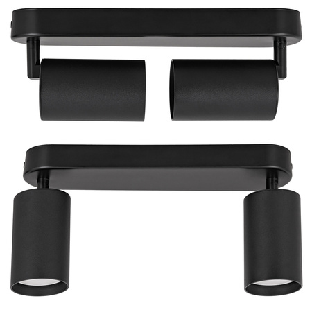 Kinkiet sufitowy podwójny Spot GU10 czarny