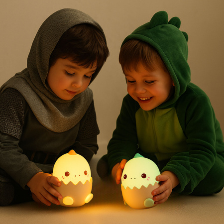 Lampka nocna LED dla dzieci DINOZAUR wielokolorowe światło Bezprzewodowa