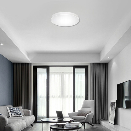 Plafon LED z pilotem Lampa sufitowa biała ściemniana 3 barwy światła 50cm