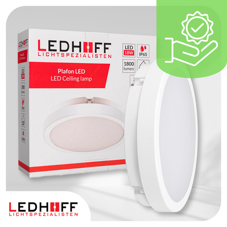Plafon LED Lampa sufitowa 22cm 3 barwy światła IP65 biała