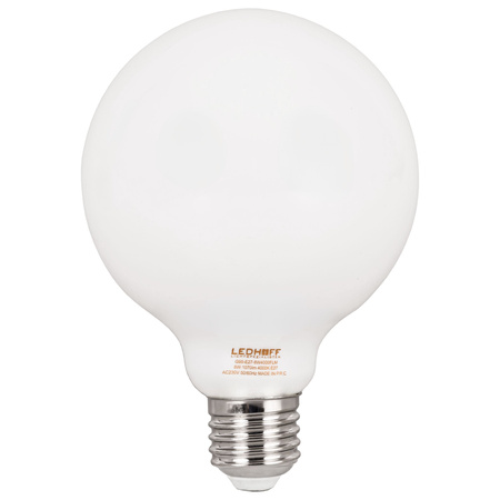 Żarówka LED E27 ozdobna duży mleczny klosz 8W mocne neutralne światło 1070lm 4000K