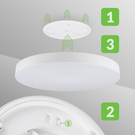 Plafon LED 36W okrągły biały Lampa sufitowa 3 barwy światła 40cm IP54