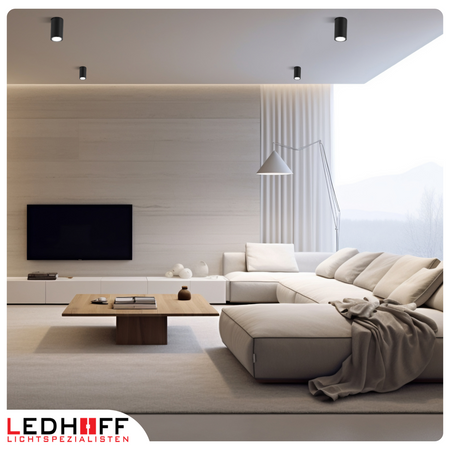 Oprawa sufitowa natynkowa tuba GU10 okrągła czarna IP44