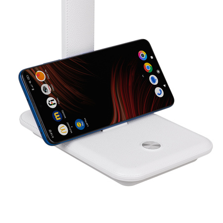 Lampka biurkowa LED biała 9W z uchwytem na telefon