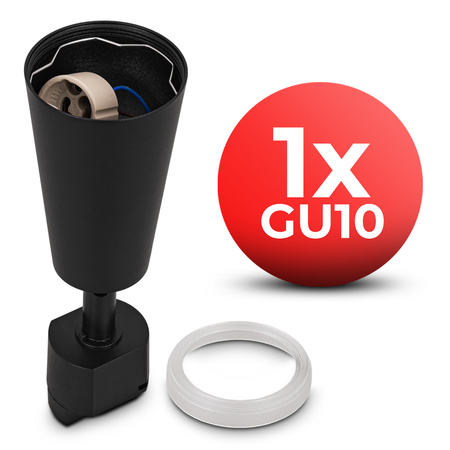Oświetlenie szynowe czarne 5x lampa GU10 + szyna 2m