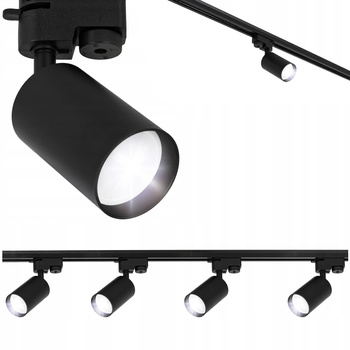 Oświetlenie szynowe czarne 4x GU10 szyna 1m