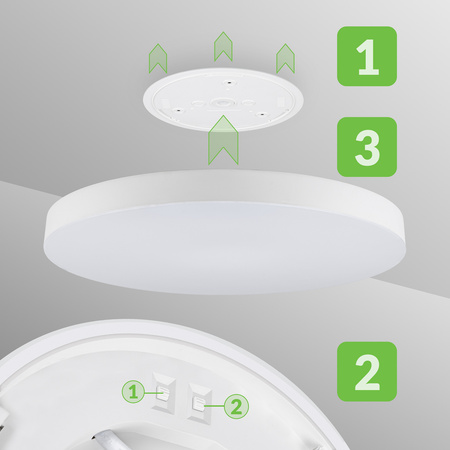 Plafon sufitowy LED okrągły biały 3 barwy światła 3 poziomy jasności 50cm IP54