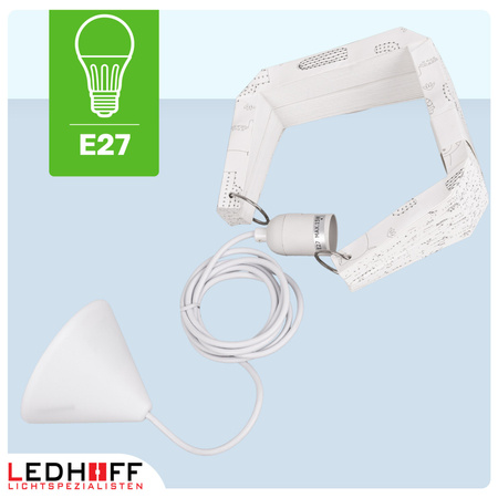 Lampa wisząca kula biała papierowa E27 do pokoju dziecka ZWIERZĘTA