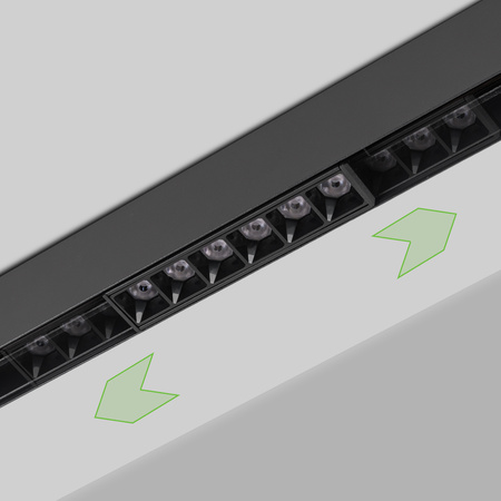 ZESTAW M20 4x Lampa soczewkowa punktowa LED 6W 11cm czarna 3 BARWY ŚWIATŁA + szyna magnetyczna 1m