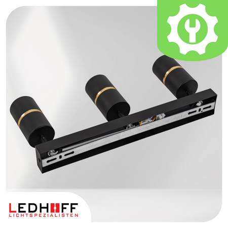 Kinkiet sufitowy Lampa potrójna SPOT GU10 czarna złota