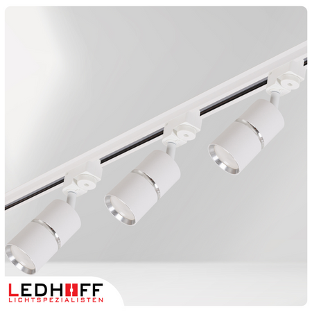 Oświetlenie szynowe biały srebrny 4x lampa GU10 szyna 1m