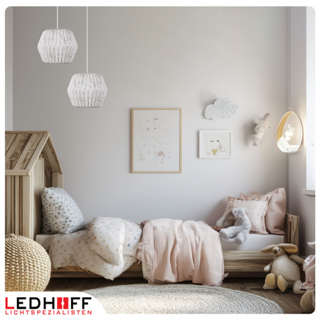 Lampa wisząca kula biała papierowa E27 do pokoju dziecka ZWIERZĘTA