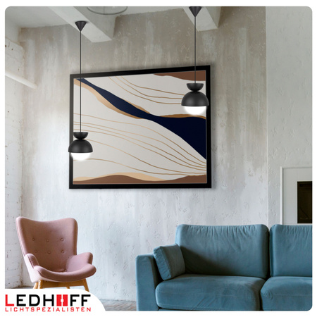 Lampa wisząca czarna biały szklany klosz nad stół NOWOCZESNA