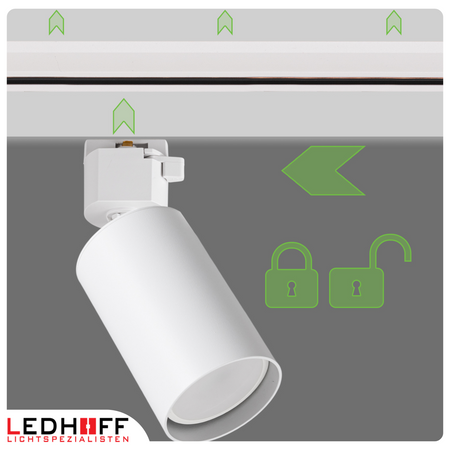 Oświetlenie szynowe białe reflektor GU10 x3 szyna 1m