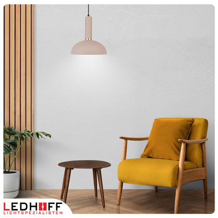 Lampa wisząca beżowa złota E27 nad stół NOWOCZESNA