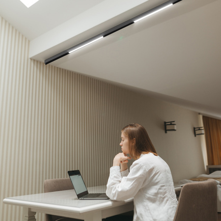 Lampa liniowa LED do szyny magnetycznej M20 24W 60cm czarna 3 BARWY ŚWIATŁA