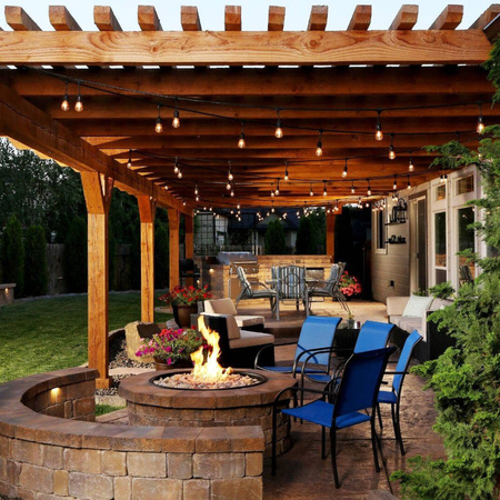 Girlanda ogrodowa łańcuch świetlny 20m + 15x żarówka LED Lampki do ogrodu