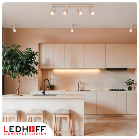 Lampa sufitowa Kinkiet poczwórny GU10 beżowy kaszmirowy LUMIO