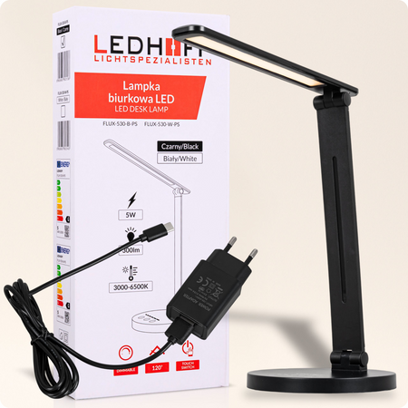 Lampka biurkowa LED czarna 5W + Timer