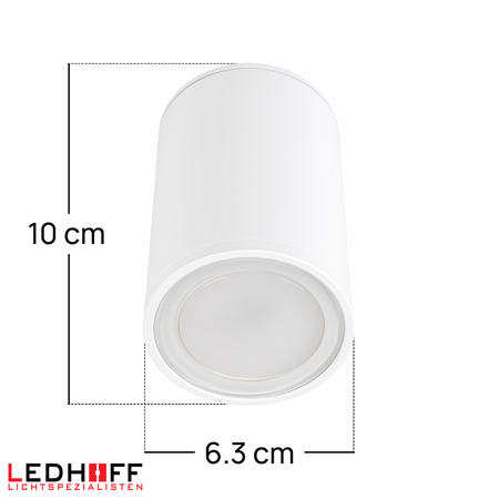 Oprawa sufitowa natynkowa tuba GU10 okrągła biała IP44