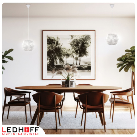 Lampa wisząca kula biała szara papierowa E27 do sypialni pokoju KWIATY