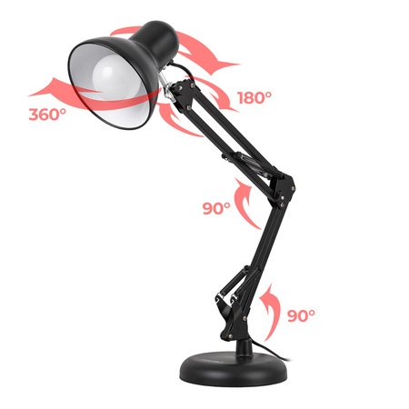 Lampka biurkowa LED czarna 35W E27