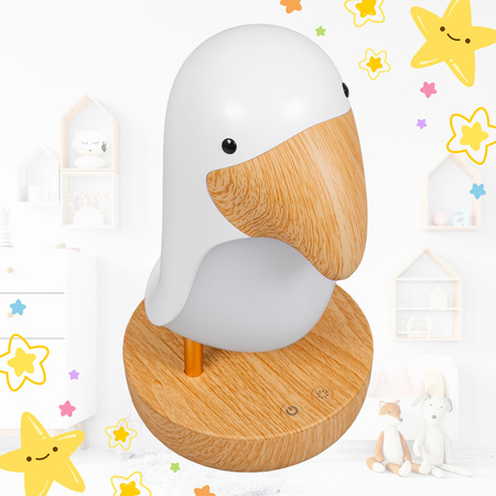 Lampka nocna LED dla dzieci Bezprzewodowa TUKAN ciepłe światło