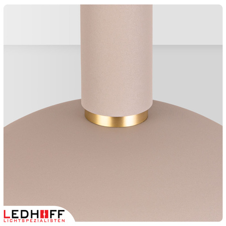 Lampa wisząca beżowa złota E27 nad stół NOWOCZESNA