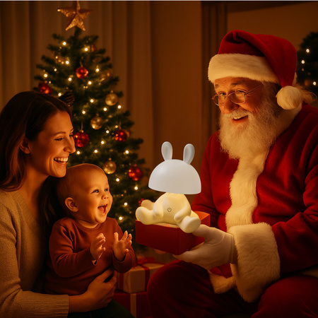 Lampka nocna LED dla dzieci KRÓLIK ciepłe światło Bezprzewodowa