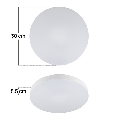 Plafon sufitowy LED okrągły biały Lampa sufitowa 3 barwy światła 30cm IP54