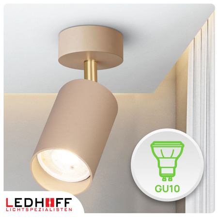 Lampa sufitowa Kinkiet pojedynczy GU10 beżowy kaszmirowy LUMIO