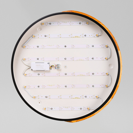 Plafon sufitowy LED czarny metal + DREWNO 50cm WOODLINE