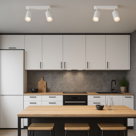 Kinkiet sufitowy podwójny SPOT 2xGU10 biały wodoodporny