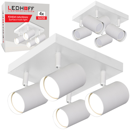 Lampa sufitowa Kinkiet poczwórny kwadrat GU10 biały LINEA