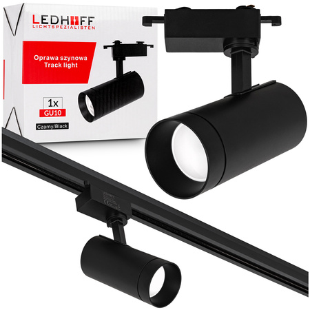 Reflektor szynowy czarny duży GU10 lampa na szynoprzewód