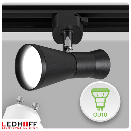 Reflektor szynowy czarny GU10 lampa na szynoprzewód