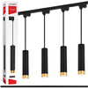Oświetlenie szynowe czarny złoty 4x lampa wisząca 150cm GU10 szyna 2m